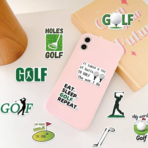 ملصقات الجولف لأجهزة الكمبيوتر المحمولة، WLJIAO Cool Golf ملصق فينيل مقاوم للماء للأطفال والمراهقين، 50 قطعة من ملصقات كرة الحب الرياضية المزخرفة للكمبيوتر المحمول والجيتار ولوح التزلج in Kuwait