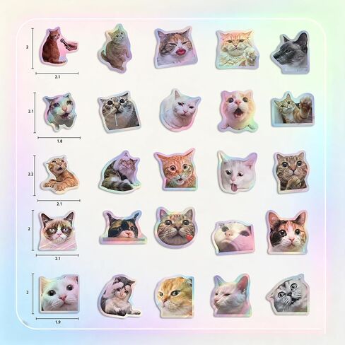 200PCS Cat Stickers Holographic Funny Cat Sticker Pack for Laptop in Saudi Arabia