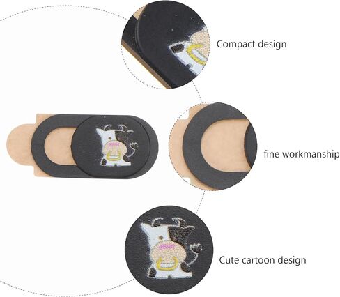 6 Pcs Webcam Cover Black ABS Ultra Thin Privacy Protection in Kuwait