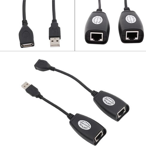 USB 2.0 to RJ45 Adapter, USB Male Female to RJ45 Ethernet Extension Extender Network Adapter Cable Wired LAN, Over Cat 6/5 in Kuwait