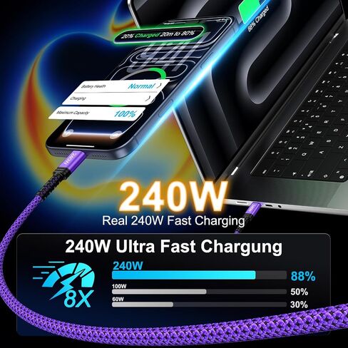 for Samsung S26 Ultra S26+ S26, USB C to C Cable Fast Charging for Galaxy S26 Ultra S25 FE Fold Flip A17 A16 A56 A36 A26,3FT/2Pack 240W Type C Charger Cord USBC to USBC Charger Cable for iPhone 17e in Kuwait