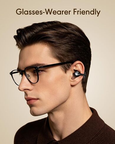Open Ear Earbuds, Clip-On Wireless Headphones, Lightweight Secure Fit, 14mm Drivers Powerful Sound, 40H Playtime, Sweatproof Bluetooth 6.0 Glasses Friendly for Sports Running Workout Gift(Black) in Saudi Arabia