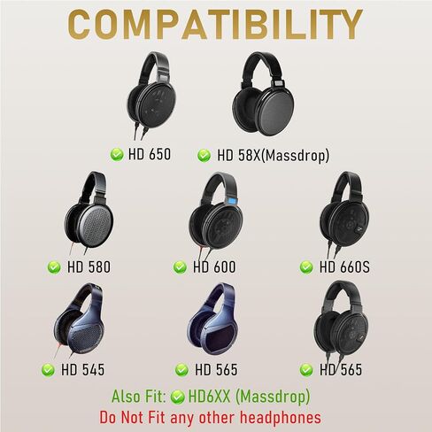 Lukvcoe Velour Earpads for Sennheiser HD600/HD650/HD6XX, Black in Saudi Arabia