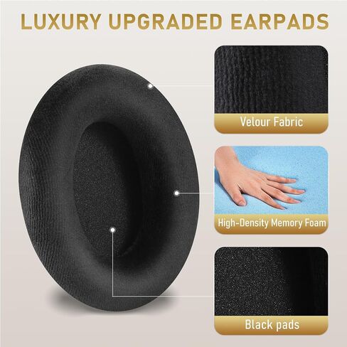 Lukvcoe Velour Earpads for Sennheiser HD600/HD650/HD6XX, Black in Saudi Arabia
