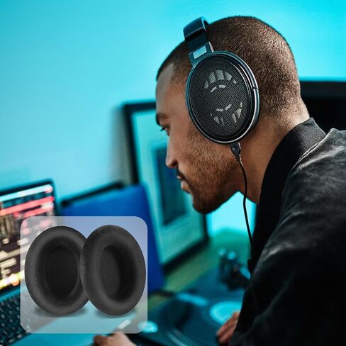 Lukvcoe Velour Earpads for Sennheiser HD600/HD650/HD6XX, Black in Saudi Arabia