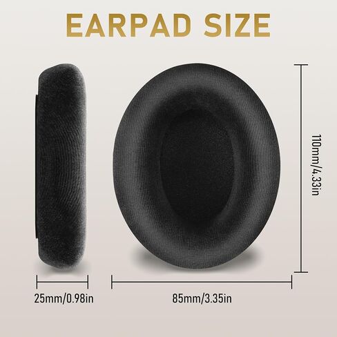 Lukvcoe Velour Earpads for Sennheiser HD600/HD650/HD6XX, Black in Saudi Arabia