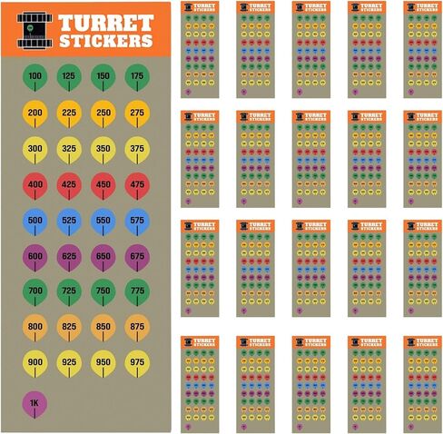 10/ 20 Sheet Packs Turret Stickers for Rifle Scopes -Fits Most Scope Caps in Saudi Arabia