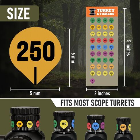 10/ 20 Sheet Packs Turret Stickers for Rifle Scopes -Fits Most Scope Caps in Saudi Arabia
