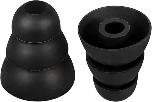 9 Pairs Replacement Earbud Tips Triple Flange Ear Tip for Most in Ear Headphones (Inner Hole 3.8mm) Earbud Covers Triple Flange Noise Isolate Silicone Ear Bud Tips, Black S M L in Saudi Arabia