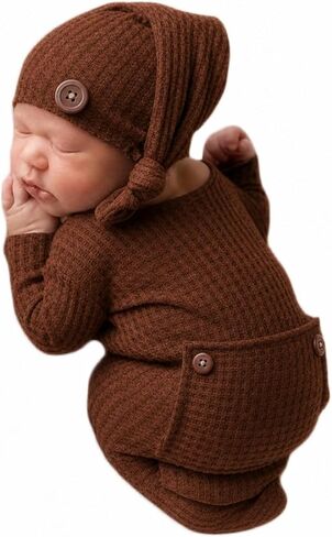 Newborn Photography Props Boys Girls Outfits Long Tail Hat Pants Baby Shoot in Saudi Arabia