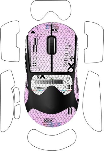 for Logitech G PRO X Superlight 2 DEX Wireless Mouse Anti-Slip Grip Tape, ZBAGUG Sweat-Proof Soft-Touch Grip Stickers, Scratch-Resistant Removable Non-Residue Skin, Gradient Pink in Kuwait