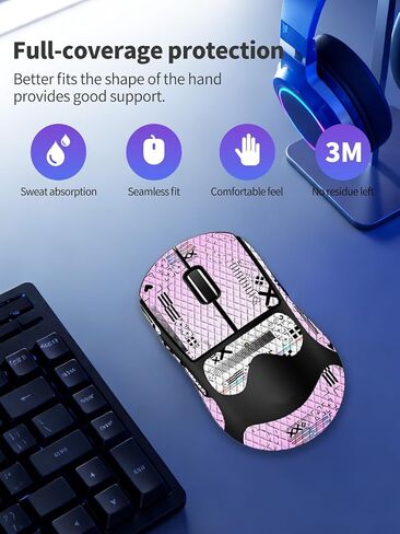 for Logitech G PRO X Superlight 2 DEX Wireless Mouse Anti-Slip Grip Tape, ZBAGUG Sweat-Proof Soft-Touch Grip Stickers, Scratch-Resistant Removable Non-Residue Skin, Gradient Pink in Kuwait