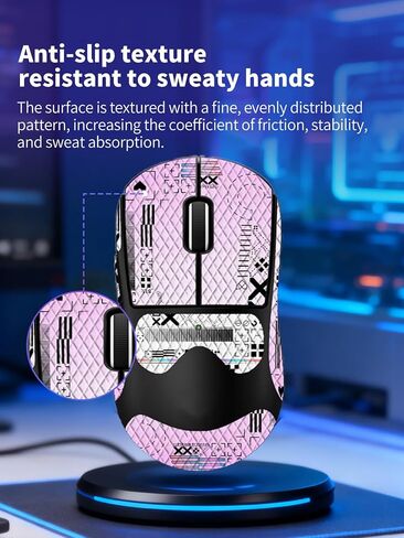 for Logitech G PRO X Superlight 2 DEX Wireless Mouse Anti-Slip Grip Tape, ZBAGUG Sweat-Proof Soft-Touch Grip Stickers, Scratch-Resistant Removable Non-Residue Skin, Gradient Pink in Kuwait