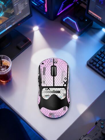 for Logitech G PRO X Superlight 2 DEX Wireless Mouse Anti-Slip Grip Tape, ZBAGUG Sweat-Proof Soft-Touch Grip Stickers, Scratch-Resistant Removable Non-Residue Skin, Gradient Pink in Kuwait