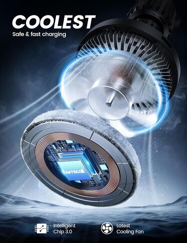 Lamicall 15W for QI2 Magsafe Car Mount Charger Vent Dashboard RGB LED 360° in Saudi Arabia