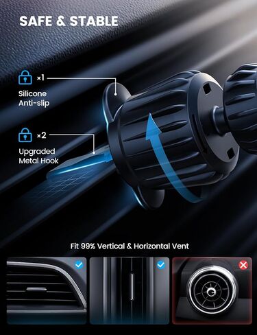 Lamicall 15W for QI2 Magsafe Car Mount Charger Vent Dashboard RGB LED 360° in Saudi Arabia