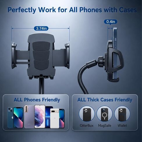 Cup Holder Phone Holder for Car, Adjustable Gooseneck Mount for 4-7" Phones in Saudi Arabia