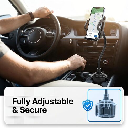 Cup Holder Phone Holder for Car, Adjustable Gooseneck Mount for 4-7" Phones in Saudi Arabia