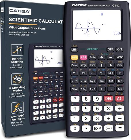 CATIGA Scientific Calculators with Graphic Functions, Graphing Calculators with Multiple Modes, Scientific Calculators for Students, High School or College Courses, Calculadora Cientifica, CS-121 in Kuwait