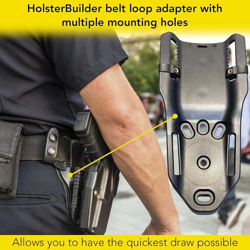 Drop Leg Holster Belt Loop Adapter – Full Duty Offset Mount with Hardware – Fits 1/4" to 2" Tactical Belts – USA Made Holster Attachment in Kuwait