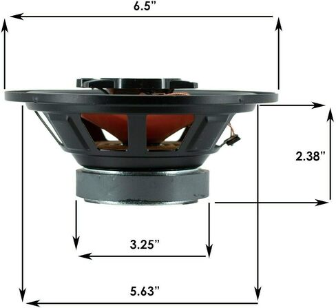 Audiobank AB674 6.5-Inch 3-Way Coaxial Car Speakers with TW220 3.75-Inch Super Bullet Horn Tweeters - 600W Peak, 4 Ohm, Pair Speakers + Pair Tweeters in Kuwait