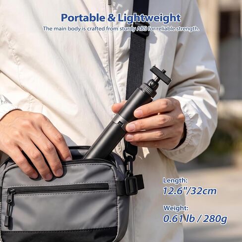 Walking Way 66"/168CM Auto-Open Selfie Stick Tripod, Invisible Selfie Stick for DJI Osmo Action 5 Pro/4/3/360, 360° Rotatable Pop-Open Camera Stand, Stable Throwpod for Travel/Vlog in Kuwait