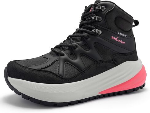 OrthoComfoot Women's Orthopedic Waterproof Hiking Boots: Comfortable Wide Toe Box Arch Support Plantar Fasciitis Diabetic Trail Boots, Non-Slip Ankle Support Outdoor Boots for Foot & Heel Pain Relief in Kuwait