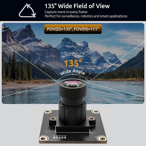 USB2.0 UVC Camera STARVIS 2 IMX662 Color Low Light Sensor, 1080P@60fps Clear-HDR, 135° Wide Angle Lens, Plug&Play for PC/Raspberry PIS/Jetson Nano/SBCs, Support Windows/Linux/Android/MacOS in Saudi Arabia