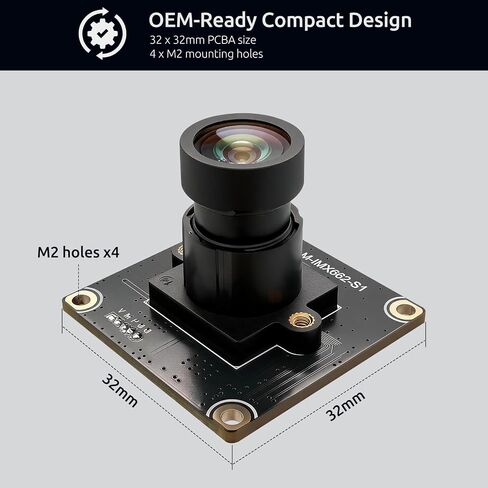 USB2.0 UVC Camera STARVIS 2 IMX662 Color Low Light Sensor, 1080P@60fps Clear-HDR, 135° Wide Angle Lens, Plug&Play for PC/Raspberry PIS/Jetson Nano/SBCs, Support Windows/Linux/Android/MacOS in Saudi Arabia