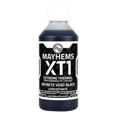 Mayhems - XT1 Concentrate PC Coolant - Computer Water Cooling Fluid - Liquid Cooling, Thermal Performance Series, 250 ml, Infinite Void Black in Kuwait