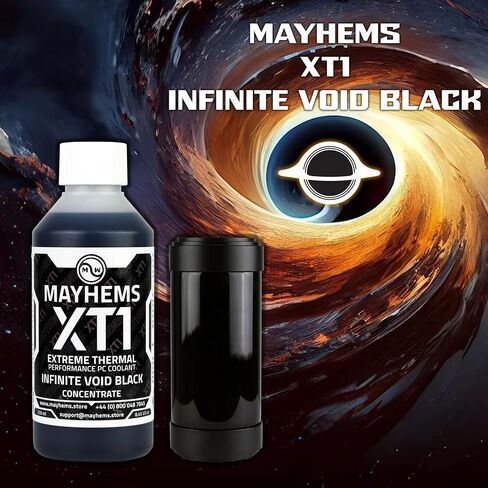 Mayhems - XT1 Concentrate PC Coolant - Computer Water Cooling Fluid - Liquid Cooling, Thermal Performance Series, 250 ml, Infinite Void Black in Kuwait