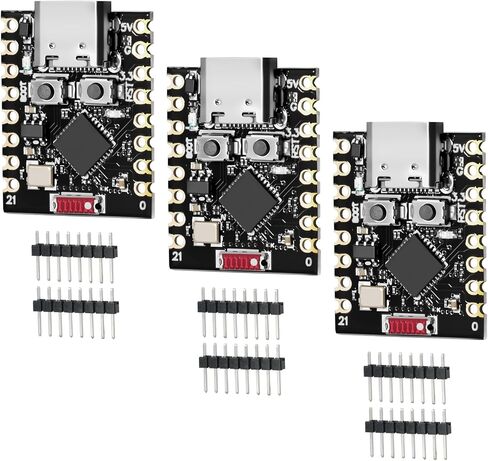 ESP32-C3 Development Board with 4MB Flash, WiFi & Bluetooth LE Microcontroller, USB, GPIO Interfaces, Unassembled (Header Pins Included), Compatible with Arduino IDE (3 Pack) in Saudi Arabia