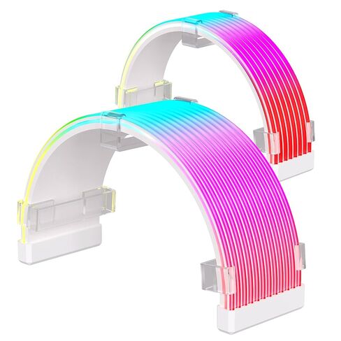 RGB Cable Extension PC Kit, Flexible ARGB Lighting Sleeves, RGB PC Cables Extension, Fits 8Pin/24Pin Cover for Motherboard and GPU PC Cables, 5V 3Pin ARGB SYNC, RGB PSU Cables Black in Kuwait