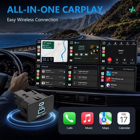 محور Carplay اللاسلكي CarPlay USB Media Hub لـ Ford F-150 2013-2023 USB Type-C Hub وحدة ترقية لـ Ford Lincoln SYNC 3 الإصدار 3.4 فقط لـ Apple CarPlay in Kuwait
