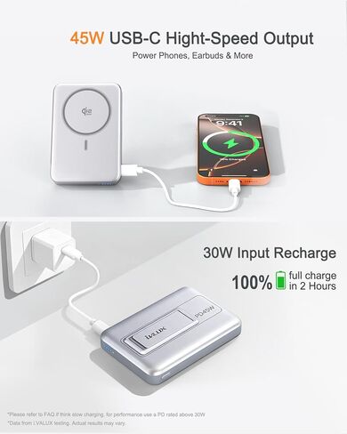 Qi2.2 25W Wireless Power Bank 10,000mAh, Magnetic Charger for MagSafe in Kuwait
