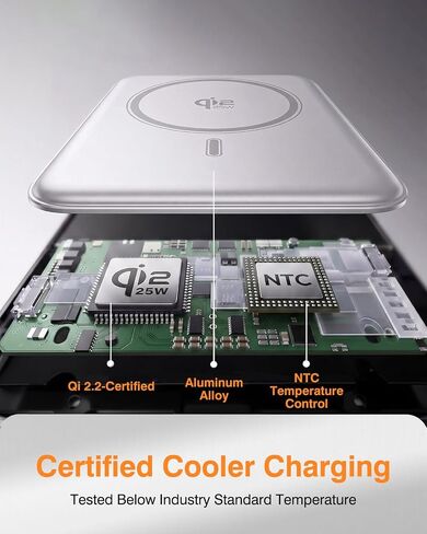 Qi2.2 25W Wireless Power Bank 10,000mAh, Magnetic Charger for MagSafe in Kuwait