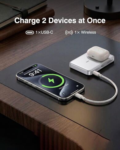 Qi2.2 25W Wireless Power Bank 10,000mAh, Magnetic Charger for MagSafe in Kuwait