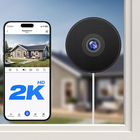 WESECUU 2K Window Camera,5G& 2.4Ghz WiFi No Drill Window Cameras for Home Security for Indoor & Outdoor Monitoring, Color Night Vision, Human Detection, Easy & Quick Install (2-Pack) in Saudi Arabia
