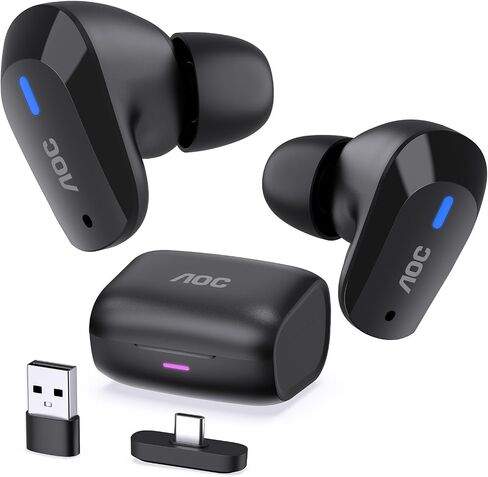سماعات أذن لاسلكية للألعاب من AOC لجهاز PS5 PC Switch، 2.4 جيجا هرتز USB-C Dongle ACT3512 in Saudi Arabia