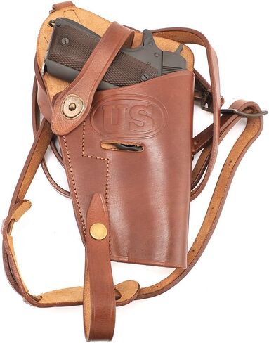 M7 Brown Leather Shoulder Holster fits M1911, SIG 226, Beretta 92FS, G 19 in Saudi Arabia