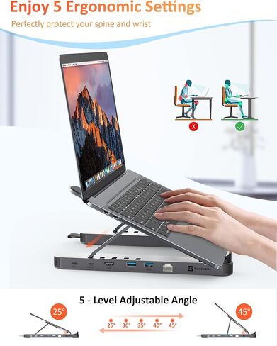 USB C Laptop Docking Station Stand with 4K HDMI and Gigabit Ethernet in Saudi Arabia
