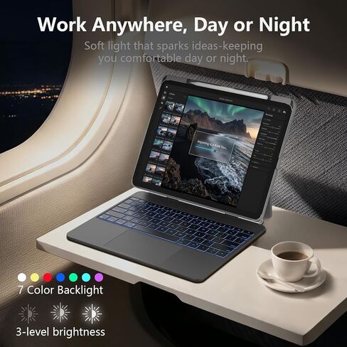 حافظة لوحة مفاتيح مغناطيسية من LAUDTEC مع محور 5 في 1 لجهاز iPad Pro وAir مقاس 13 بوصة in Kuwait