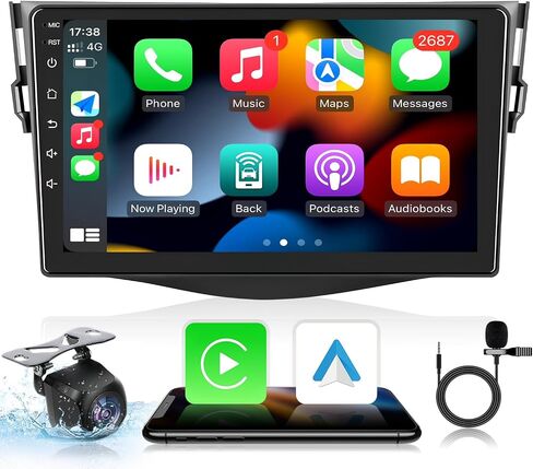 Car Radio for Toyota RAV4 2007-2012: [2G+64G] 9 Inch 1280 * 800 Touchscreen Stereo Replacement with Wireless Carplay Android Auto, Built-in Bluetooth, GPS, WiFi, FM, SWC, Mirror Link Backup Camera in Saudi Arabia