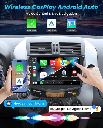 Car Radio for Toyota RAV4 2007-2012: [2G+64G] 9 Inch 1280 * 800 Touchscreen Stereo Replacement with Wireless Carplay Android Auto, Built-in Bluetooth, GPS, WiFi, FM, SWC, Mirror Link Backup Camera in Saudi Arabia
