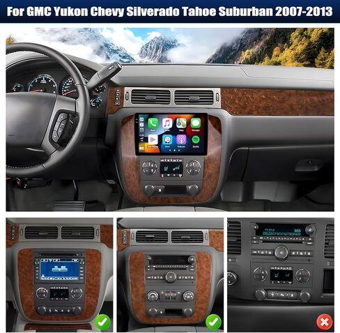[4+64GB] Android 15 Car Radio Stereo for GMC Yukon Chevy Silverado Tahoe Suburban 2007-2013 with Wireless CarPlay Android Auto,9" Touch Screen Car Radio with Bluetooth GPS WiFi FM/RDS EQ SWC in Kuwait