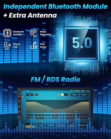 Car Radio for Toyota RAV4 2007-2012: [2G+64G] 9 Inch 1280 * 800 Touchscreen Stereo Replacement with Wireless Carplay Android Auto, Built-in Bluetooth, GPS, WiFi, FM, SWC, Mirror Link Backup Camera in Saudi Arabia