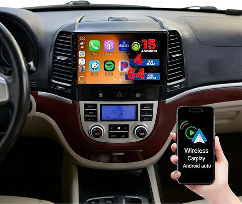 4+64G 9" Android 15 Car Stereo for Hyundai Santa fe 2006-2012 in Saudi Arabia