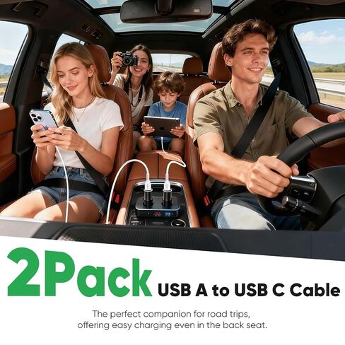 15 FT USB C Cable Fast Charging 2 Pack, Extra Long USB to Type C White Cord in Kuwait