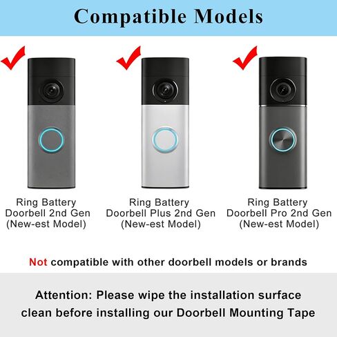 Double Sided Tape Compatible with Ring Battery Doorbell/Plus/Pro 2nd Gen in Saudi Arabia