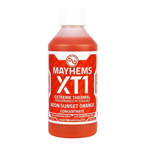 Mayhems - XT1 Concentrate PC Coolant - Computer Water Cooling Fluid - Liquid Cooling, Thermal Performance Series, 250 ml, Neon Sunset Orange in Kuwait